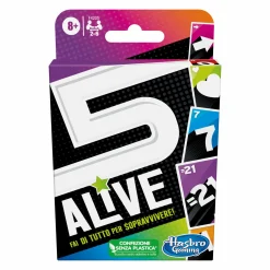 HASBRO GAMING 5 alive, gioco di carte veloce per famiglie, dagli 8 anni in su, per 2-6 giocatori> Giochi Di Società Per Bambini