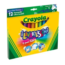 CRAYOLA 12 colori fibra lavabilissimi><noscript><img width=