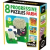 HEADU 8 progressive puzzle the farm – puzzle educativi grandi pezzi per bambini 2+> Primi Apprendimenti