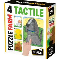 HEADU 4 tactile puzzle farm – tocca e ricomponi! 4 puzzle progressivi con texture tattili. memoria, forme e colori> Primi Apprendimenti