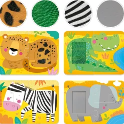 HEADU 4 tactile puzzle wild – puzzle tattile con texture degli animali – 24m+ –> Primi Apprendimenti