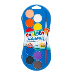 CARIOCA Acquerello con custodia in plastica 12pz ø 30 mm> Cancelleria E Accessori