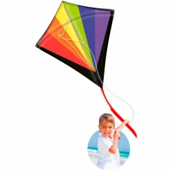 SUN&SPORT Aquilone colorato in nylon ripstop di 55×57 cm con struttura in fibra di vetro e 25 m di corda – facile apertura pop-up – disponibile in diverse varianti> Giochi Di Abilità E Sport