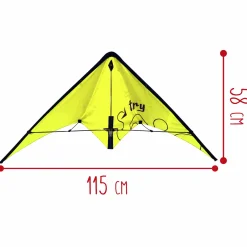 SUN&SPORT Aquilone colorato in nylon ripstop di 55×57 cm con struttura in fibra di vetro e 25 m di corda – facile apertura pop-up – disponibile in diverse varianti><noscript><img width=