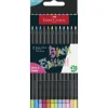 FABER-CASTELL Astuccio in cartone da 12 matite colorate black edition neon + pastel> Cancelleria E Accessori