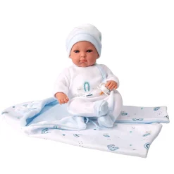 LOVE BEBE' PREMIUM Bambola andy 33cm blu> Bambolotti