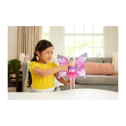 Barbie – ali scintillanti, bambola dai capelli viola, trasformazione 2 in 1 da ballerina a farfalla con ali apribili> Fashion Dolls