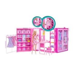 Barbie – armadio dei sogni, set con bambola bionda alla moda, 25 vestiti e accessori, 3 look completi inclusi><noscript><img width=