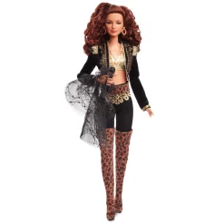 Barbie –  bambola gloria estefan signature doll con abito in oro e nero, include microfono ed accessori, per collezionisti e bambini 6+ anni> Fashion Dolls