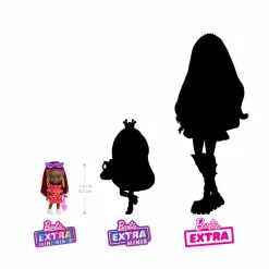 Barbie – extra mini minis, bambola con capelli bordeaux e occhiali da sole, abito rosso con volant, vestiti e accessori, giocattolo per bambini, 3+ anni, hln47><noscript><img width=