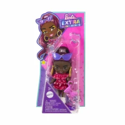 Barbie – extra mini minis, bambola con capelli bordeaux e occhiali da sole, abito rosso con volant, vestiti e accessori, giocattolo per bambini, 3+ anni, hln47><noscript><img width=