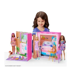 Barbie – casa delle vacanze, playset con 4 aree di gioco e 11 accessori decorativi inclusi> Fashion Dolls