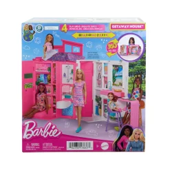 Barbie – casa delle vacanze, playset con 4 aree di gioco e 11 accessori decorativi inclusi><noscript><img width=