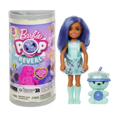 Barbie – chelsea pop reveal serie bubble tea, bambola con 5 sorprese profumate tra cui una mini bambola, cucciolo interattivo ed effetto cambia colore – assortita> Fashion Dolls