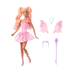 Barbie – fata con bacchetta stellata, bambola a tema fantasy con capelli bondi, ali e outfit cambia colore><noscript><img width=
