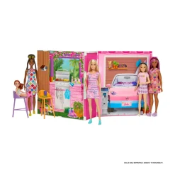 Barbie – loft casa delle vacanze, set con bambola bionda, 4 aree di gioco e 11 accessori> Fashion Dolls