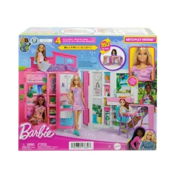Barbie – loft casa delle vacanze, set con bambola bionda, 4 aree di gioco e 11 accessori><noscript><img width=