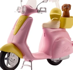 Barbie – scooter & cagnolino, con cucciolo e casco inclusi> Camper E Veicoli Per Bambole