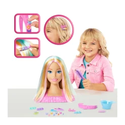 Barbie – testa pettinabile deluxe, capelli biondi con oltre 20 accessori per acconciature> Fashion Dolls