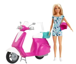 Barbie – bambola bionda con scooter rosa e accessori, 3+anni><noscript><img width=
