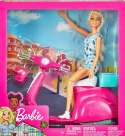 Barbie – bambola bionda con scooter rosa e accessori, 3+anni><noscript><img width=