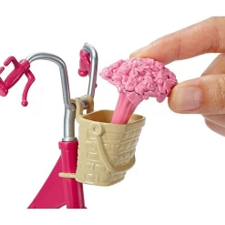 Barbie bicicletta per bambole con casco e accessori> Camper E Veicoli Per Bambole