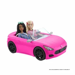 Barbie , cabrio veicolo decapottabile rosa a due posti con ruote funzionanti e dettagli realistici, giocattolo per bambini 3+ anni, hbt92><noscript><img width=