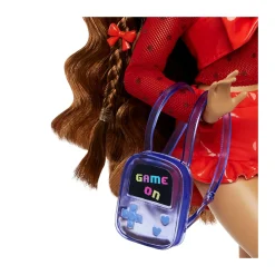 Barbie dream besties – teresa, bambola castana alla moda con fermagli e 10 accessori a tema videogiochi inclusi><noscript><img width=