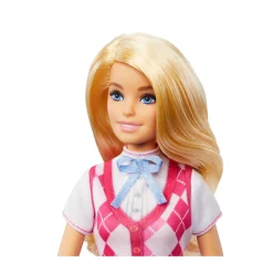 Barbie malibu, bambola bionda con outifit e accessori da equitazione inclusi><noscript><img width=