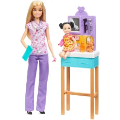Barbie pediatra set con bambola e accessori a tema> Fashion Dolls