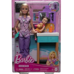 Barbie pediatra set con bambola e accessori a tema> Fashion Dolls