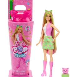 Barbie pop reveal serie frullati – bambola assortita con cerchietto e cucciolo incluso + 8 accessori a sorpresa> Fashion Dolls