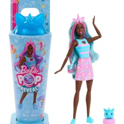 Barbie pop reveal serie frullati – bambola assortita con cerchietto e cucciolo incluso + 8 accessori a sorpresa><noscript><img width=