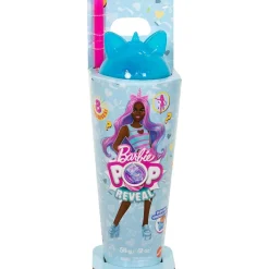 Barbie pop reveal serie frullati – bambola assortita con cerchietto e cucciolo incluso + 8 accessori a sorpresa><noscript><img width=