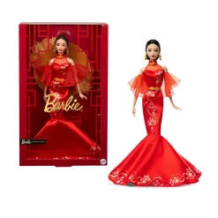 Barbie signature – capodanno lunare cinese 2025, bambola da collezione con abito qipao e accessori dorati> Fashion Dolls