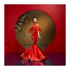 Barbie signature – capodanno lunare cinese 2025, bambola da collezione con abito qipao e accessori dorati><noscript><img width=