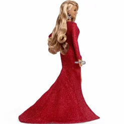 Barbie signature – mariah carey, bambola da collezione per celebrare il natale, con scintillante abito rosso e accessori argentati><noscript><img width=