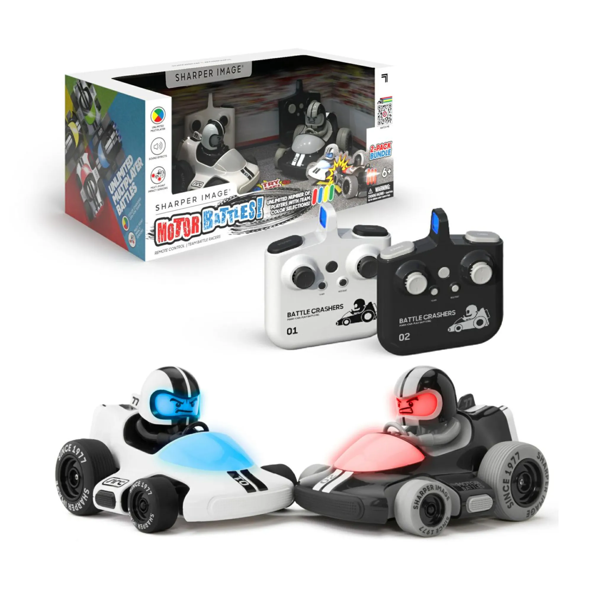 Sharper Image Battaglie rc  team battle racers – auto radiocomandate con luci led, controllo a lungo raggio, e azione multiplayer> Macchinine Telecomandate