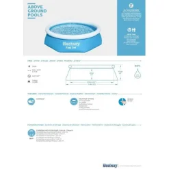 Bestway piscina gonfiabile autoportante fast set da 244x61 cm> Piscine Da Giardino