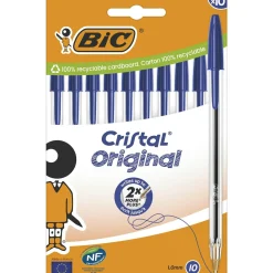 NO BRAND Bic cristal – penne a sfera blu (10 pz) punta 1.0 mm> Cancelleria E Accessori