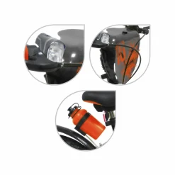 SUN&SPORT Bicicletta 16″ – arancione. 2 freni caliper – borraccia e mascherina frontale e disco colorato nella ruota anteriore inclusi – adatta per  bambini dai 8-12 anni><noscript><img width=