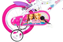 Barbie Bicicletta 14″. disco ruota, stabilizzatori, porta bambola e cestino anteriore – adatta dai 5 ai 7 anni> Biciclette Per Bambini