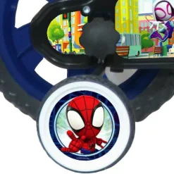 SPIDEY Bicicletta da 12 pollici di con stabilizzatori laterali e scudo personalizzato – telaio in metallo- cerchi in plastica – freno caliper, ruota fissa> Biciclette Per Bambini