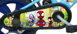 SPIDEY Bicicletta da 12 pollici di con stabilizzatori laterali e scudo personalizzato – telaio in metallo- cerchi in plastica – freno caliper, ruota fissa><noscript><img width=