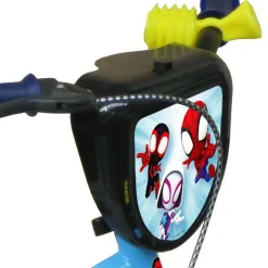 SPIDEY Bicicletta da 12 pollici di con stabilizzatori laterali e scudo personalizzato – telaio in metallo- cerchi in plastica – freno caliper, ruota fissa><noscript><img width=