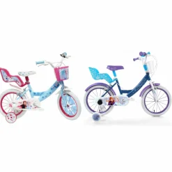 Disney Bicicletta da bambini da 14 pollici con portabambole – cestino e stabilizzatori laterali di frozen> Biciclette Per Bambini