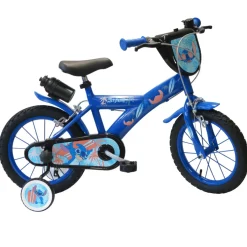 Disney Bicicletta di stitch da 14 pollici con movimento centrale in nylon – con scudo anteriore e borraccia> Biciclette Per Bambini
