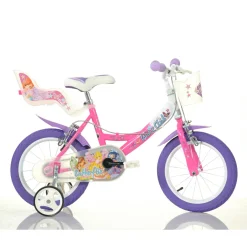 WINX Bicicletta 14” con portabambola, freno e cestino anteriore – adatta per  bambini dai 5-7 anni> Biciclette Per Bambini