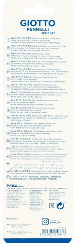 GIOTTO Blister 4 pennelli serie 577 n° 0,2,4,6> Cancelleria E Accessori