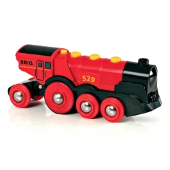 BRIO grande locomotiva rossa a batterie – treno elettrico in legno> Veicoli In Legno